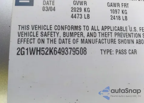 2004 Chevrolet Impala Ls из США, поврежденный, VIN 2G1WH52K649379508